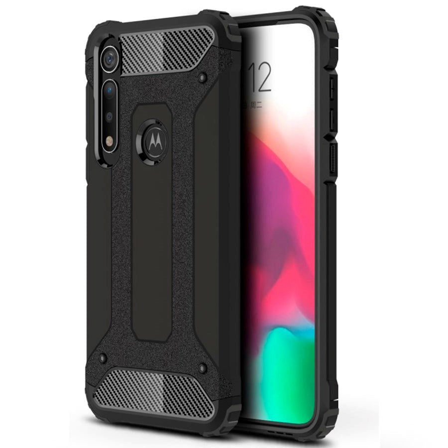 Motorola Moto G8 Plus Armor Guard Hard Case - Deksel - Svart