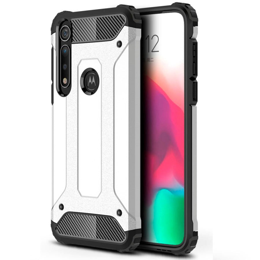 Motorola Moto G8 Plus Armor Guard Hard Case - Deksel - Sølv