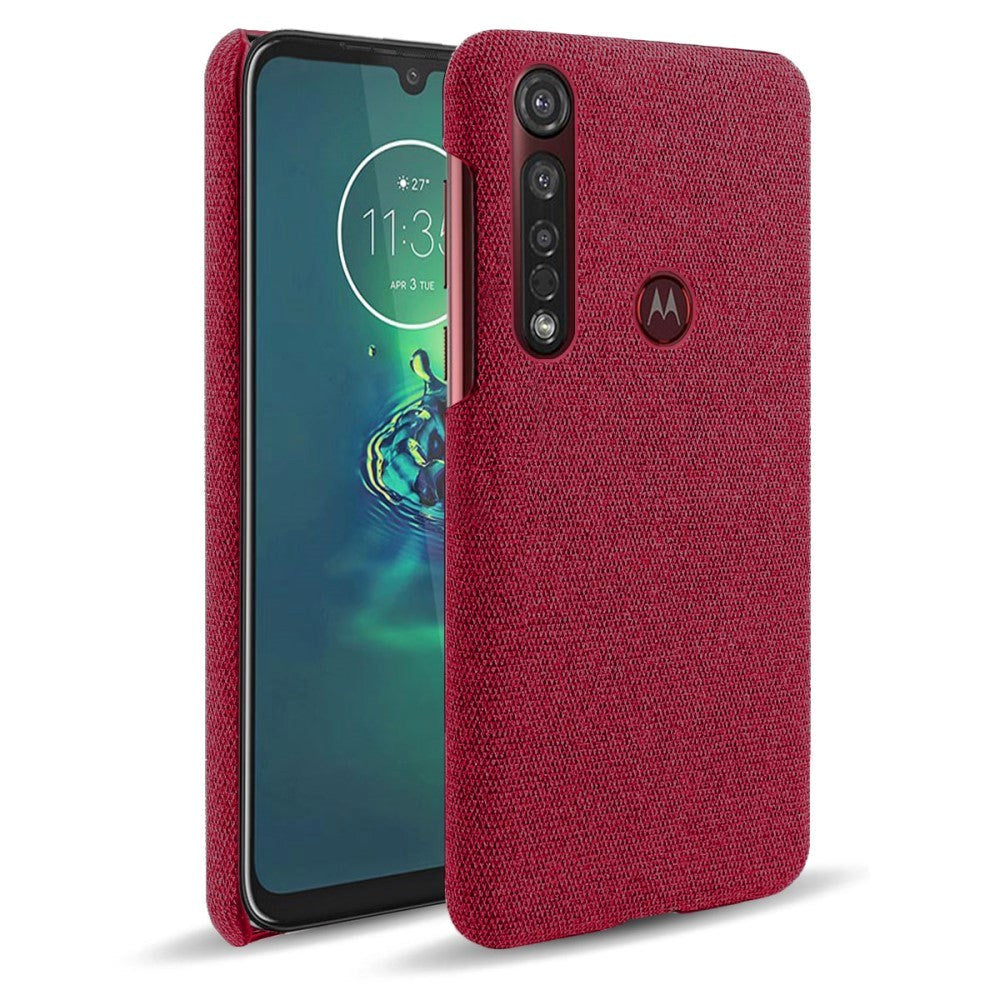 Motorola Moto G8 Plus Stofbetrukket Plastik Deksel Rød