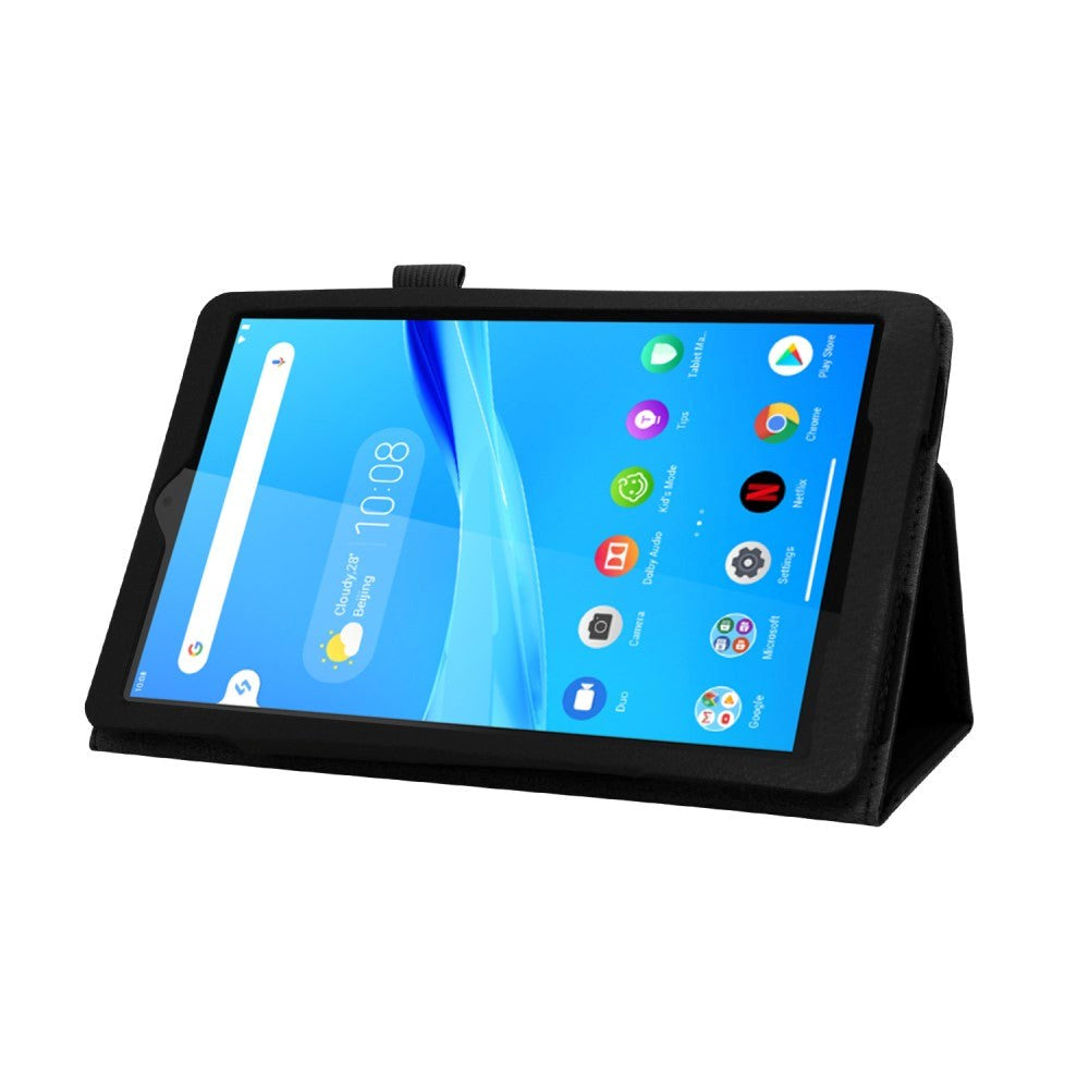 Lenovo Tab M8 (2nd Gen.) 8" Litchi Skinn Deksel med Magnetisk Lukking & Stativfunksjon - Svart