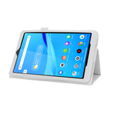 Lenovo Tab M8 (2nd Gen.) 8" Litchi Skinn Deksel med Magnetisk Lukking & Stativfunksjon - Hvit