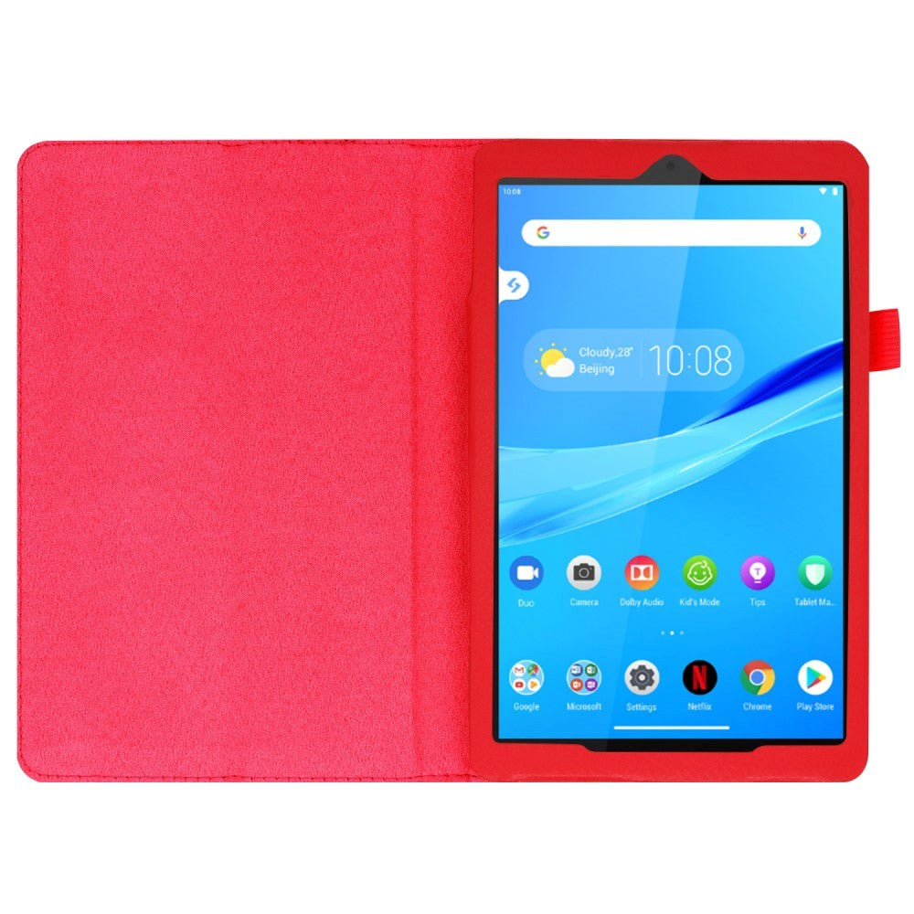 Lenovo Tab M8 (2nd Gen.) 8" Litchi Skinn Deksel med Magnetisk Lukking & Stativfunksjon - Rød