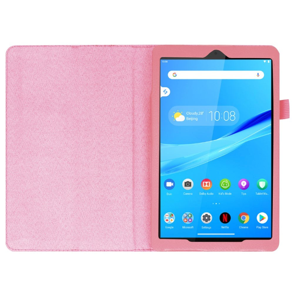 Lenovo Tab M8 (2nd Gen.) 8" Litchi Skinn Deksel med Magnetisk Lukking & Stativfunksjon - Rosa