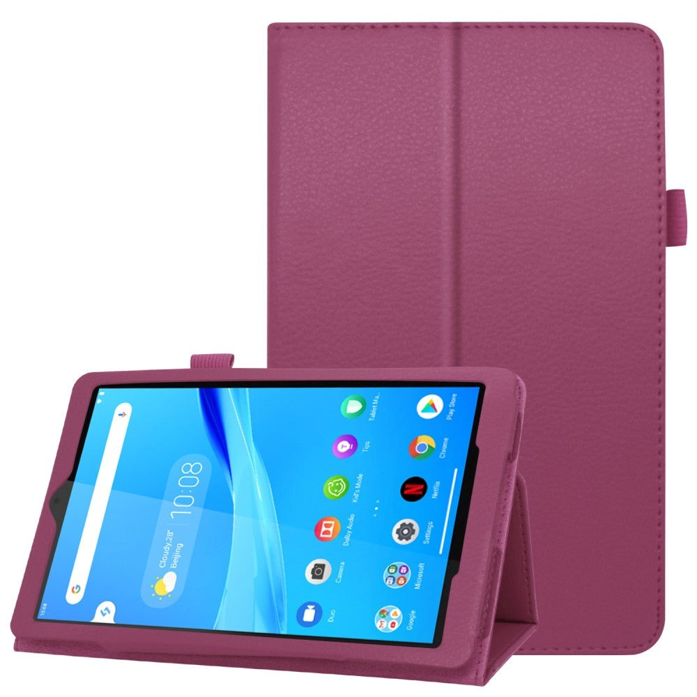 Lenovo Tab M8 (2nd Gen.) 8" Litchi Skinn Deksel med Magnetisk Lukking & Stativfunksjon - Lilla