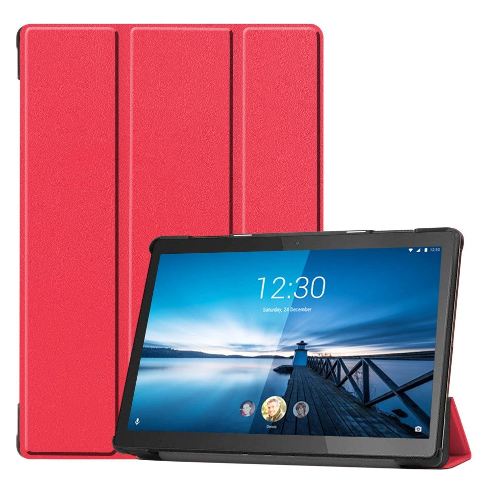 Lenovo Tab M10 FHD REL (TB-X605FC/LC) Kunstskinn Deksel med Tri-fold - Rød