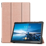 Lenovo Tab M10 FHD REL (TB-X605FC/LC) Kunstskinn Deksel med Tri-fold - Rose Gold