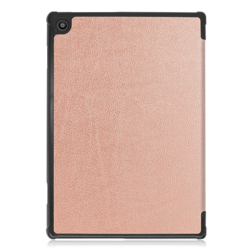 Lenovo Tab M10 FHD REL (TB-X605FC/LC) Kunstskinn Deksel med Tri-fold - Rose Gold