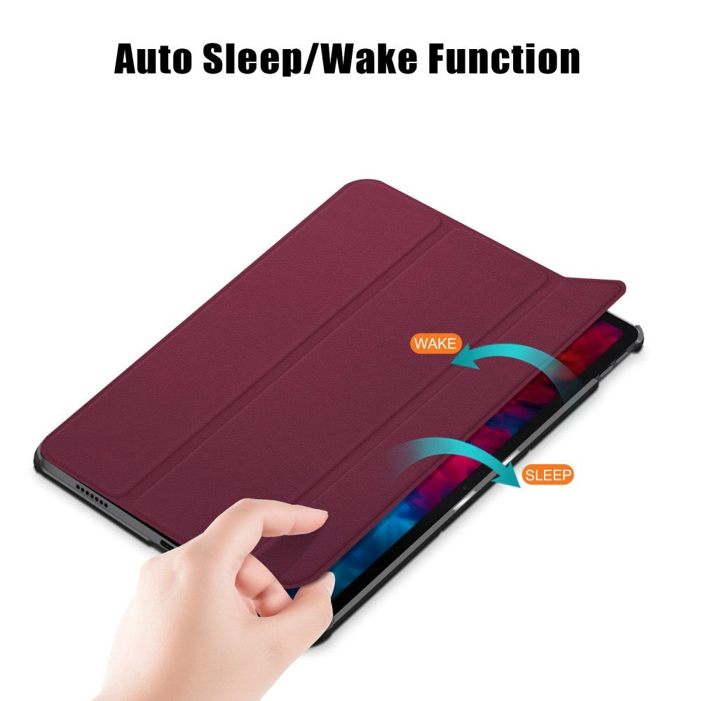 Lenovo Tab P11 Pro Tri-fold Flip Deksel med Sleep-Funksjon - Bordeaux