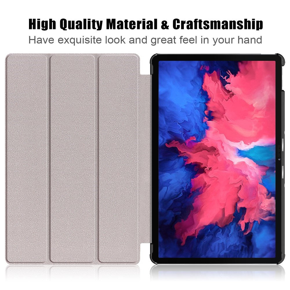 Lenovo Tab P11 / P11 (5G) / P11 Plus Tri-fold Flip Deksel med Sove-Funksjon - Grønn