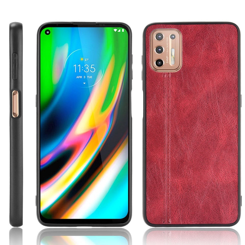 Motorola Moto G9 Plus - Skinnbelagt Deksel - Rød