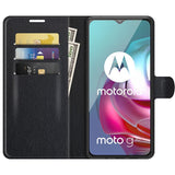 EIDERWOOD Motorola Moto G10 / G20 / G30 Kunstskinn Flip Deksel med Kortholder & Ståfunksjon - Svart