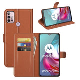 EIDERWOOD Motorola Moto G10 / G20 / G30 Kunstskinn Flip Deksel med Kortholder & Ståfunksjon - Brun