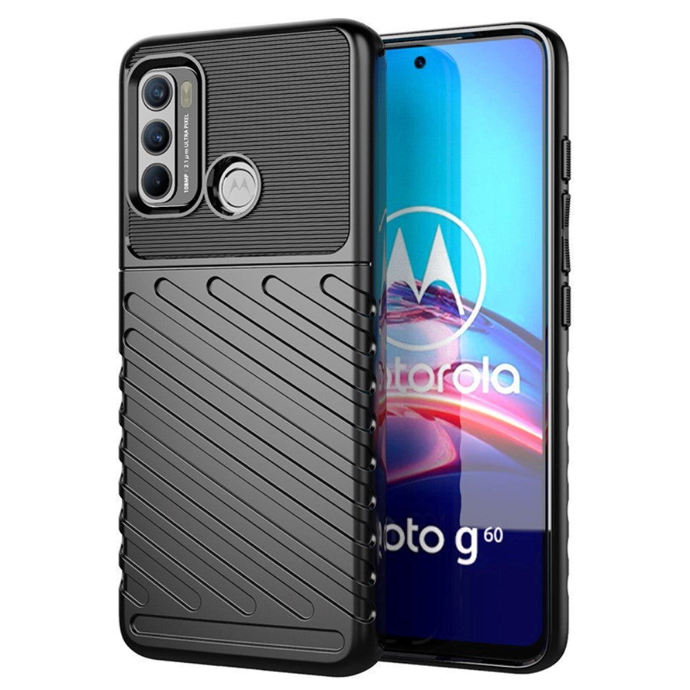 Motorola Moto G60 Thunder Series Twill Plast Deksel - Svart