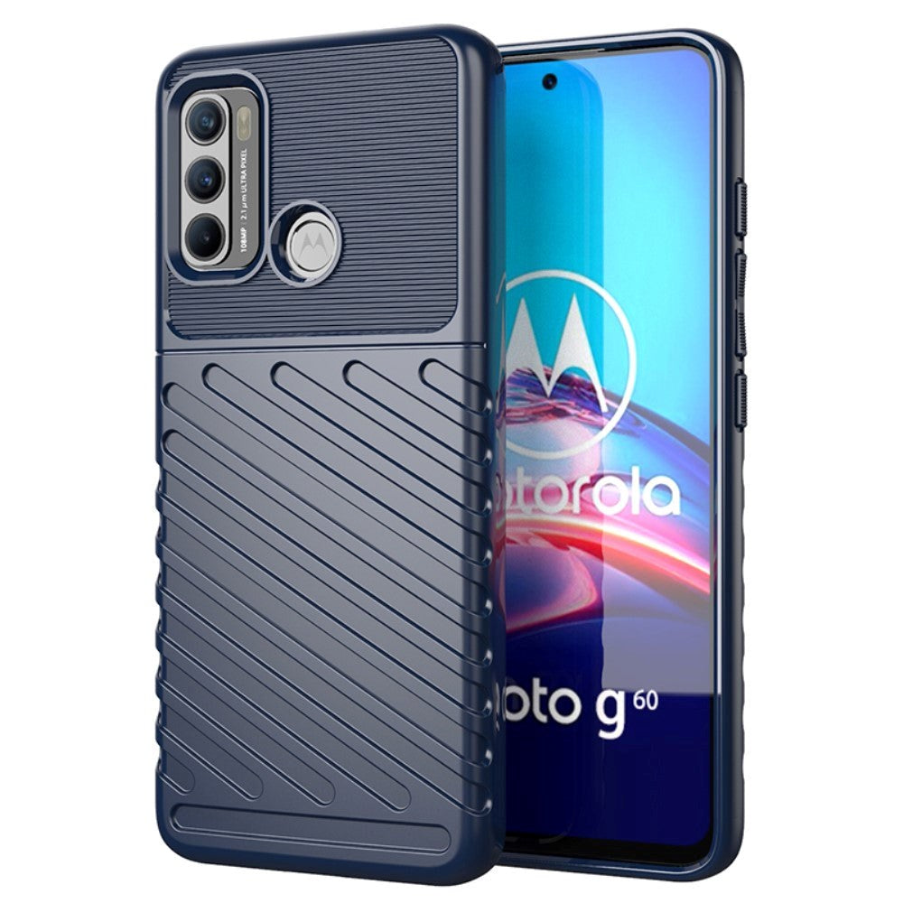 Motorola Moto G60 Thunder Series Twill Plast Deksel - Blå