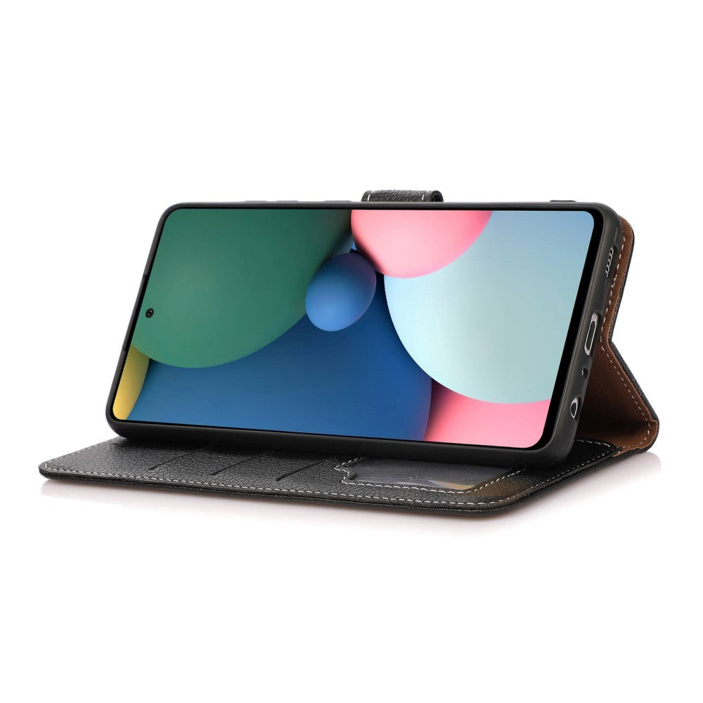 Motorola Moto G10 / G20 / G30 Litchi PU Skinn Deksel med Lommebok - Svart