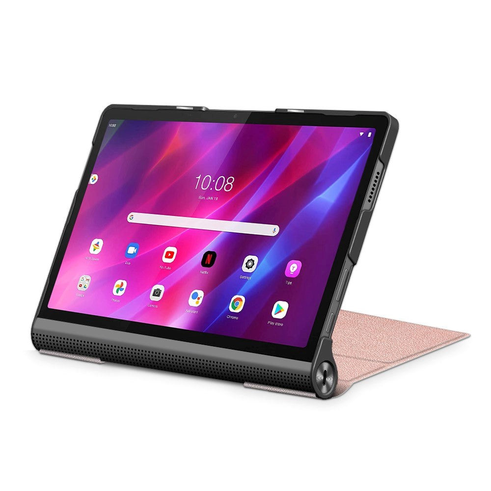 Lenovo Yoga Tab 11 Flip Skinndeksel med Stativ - Rosa Gull