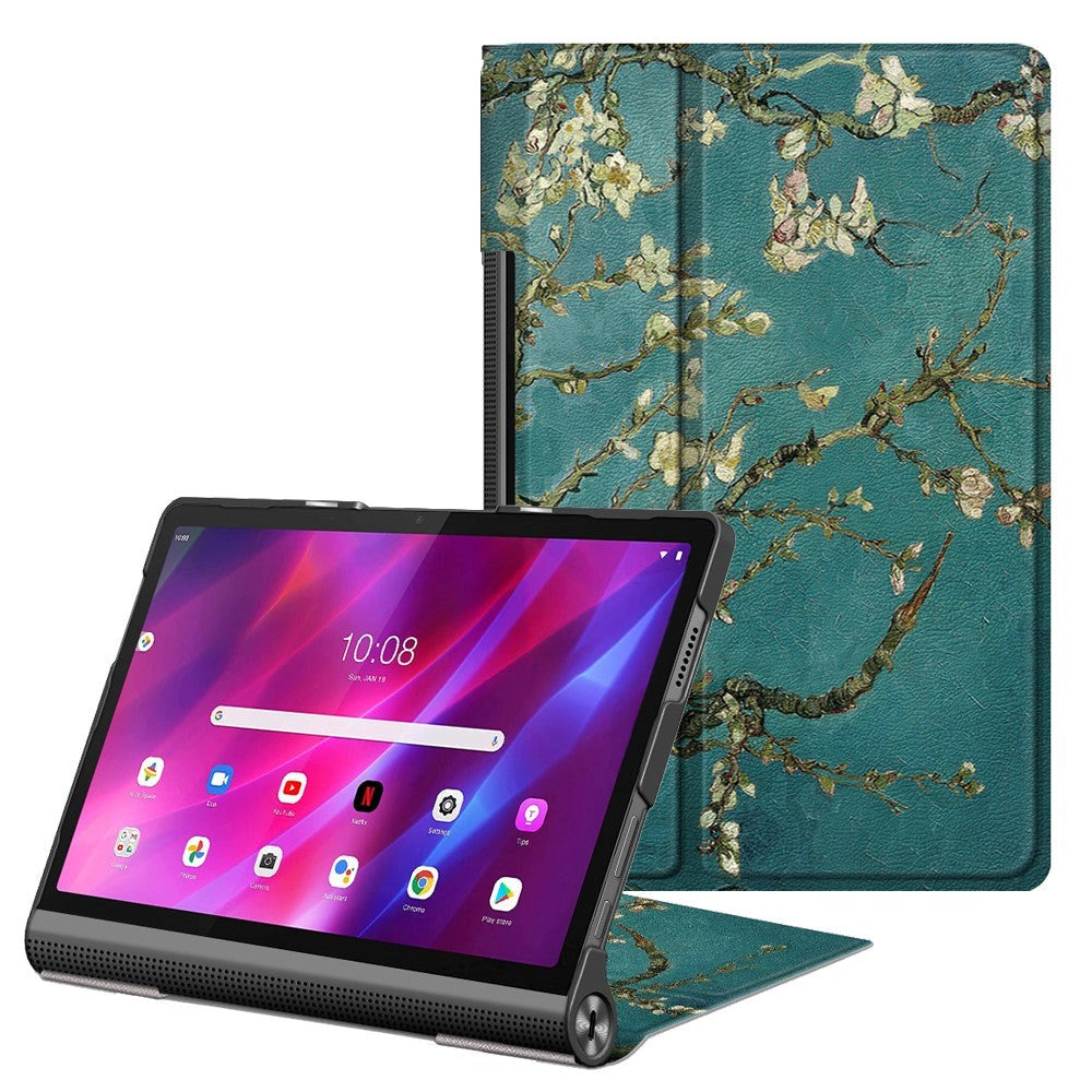 Lenovo Yoga Tab 11 Flip Deksel med Ståfunksjon - Hvite Blomster