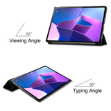 Lenovo Tab P12 Pro Tri-Fold Flip Deksel med Stylus Pen Holder - Svart