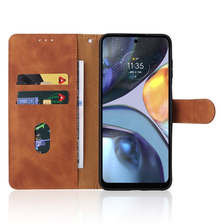 Motorola Moto G22 Kunstskinn Deksel med Lommebok - Brun