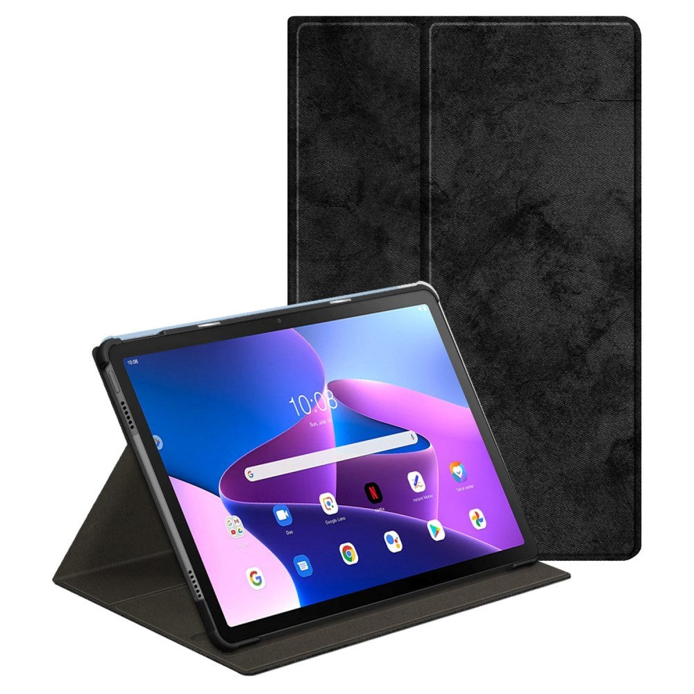 Lenovo Tab M10 Plus (3. Gen) 10.6" (TB-125F/128F) Flip-Deksel med 360 Graders Stativfunksjon & Penneholder - Svart