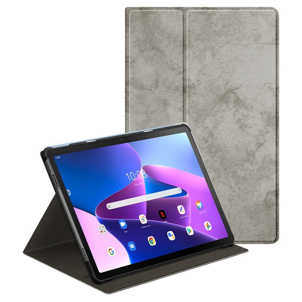 Lenovo Tab M10 Plus (3. Gen) 10.6" (TB-125F/128F) Flip-Deksel med 360 Graders Stativfunksjon & Penneholder - Grå