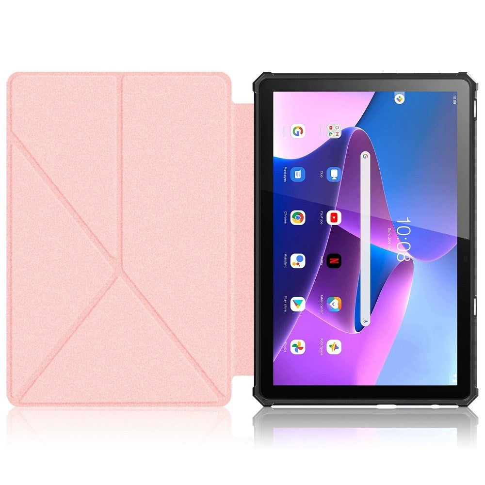 Lenovo Tab M10 (3. Gen) 10.1" (TB-328F/TB-328X) Fleksibelt Origami Flip Deksel - Rosa