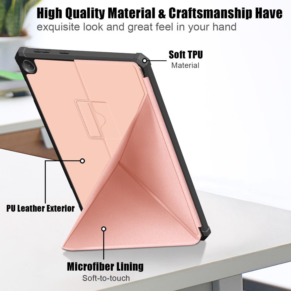 Lenovo Tab M10 (3. Gen) 10.1" (TB-328F/TB-328X) Fleksibelt Origami Flip Deksel - Rosa