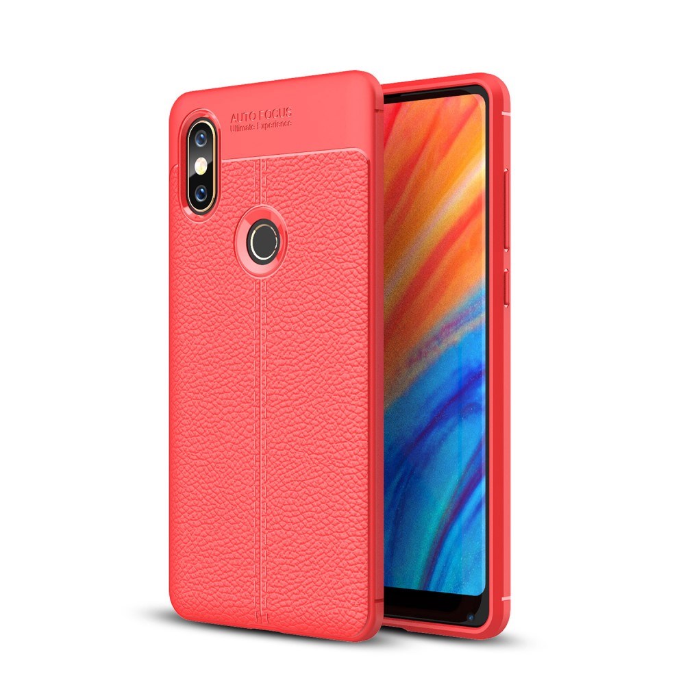 Xiaomi Mi Mix 2s Litchi Texture Fleksibelt Deksel Rød