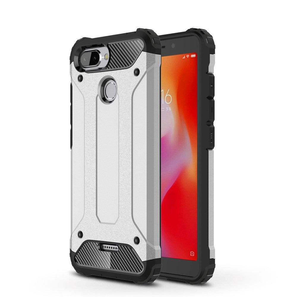 Xiaomi Redmi 6 Armor Guard Hard Case - Deksel - Sølv