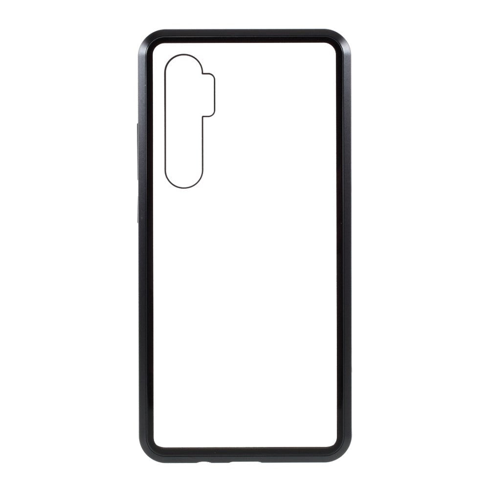 Xiaomi Mi Note 10 Lite 360° Magnetisk Metall Deksel m. Glass Bakside& Forside - Sort