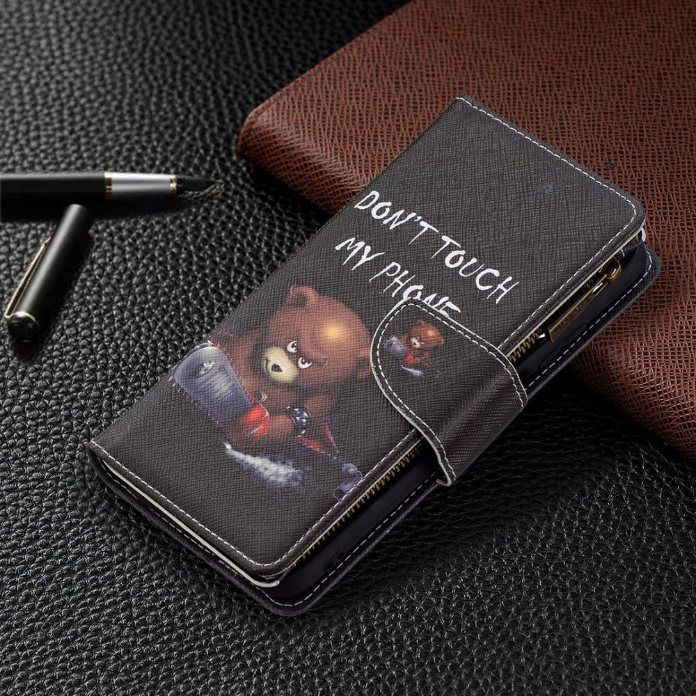 Xiaomi Poco M3 Kunstskinn Flip Deksel m. Stor Lommebok - "Don't Touch My Phone"