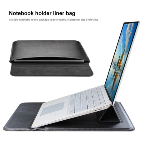 Tri-fold PU Skinn MacBook Sleeve 15-16" (37 x 27 cm) - Brun