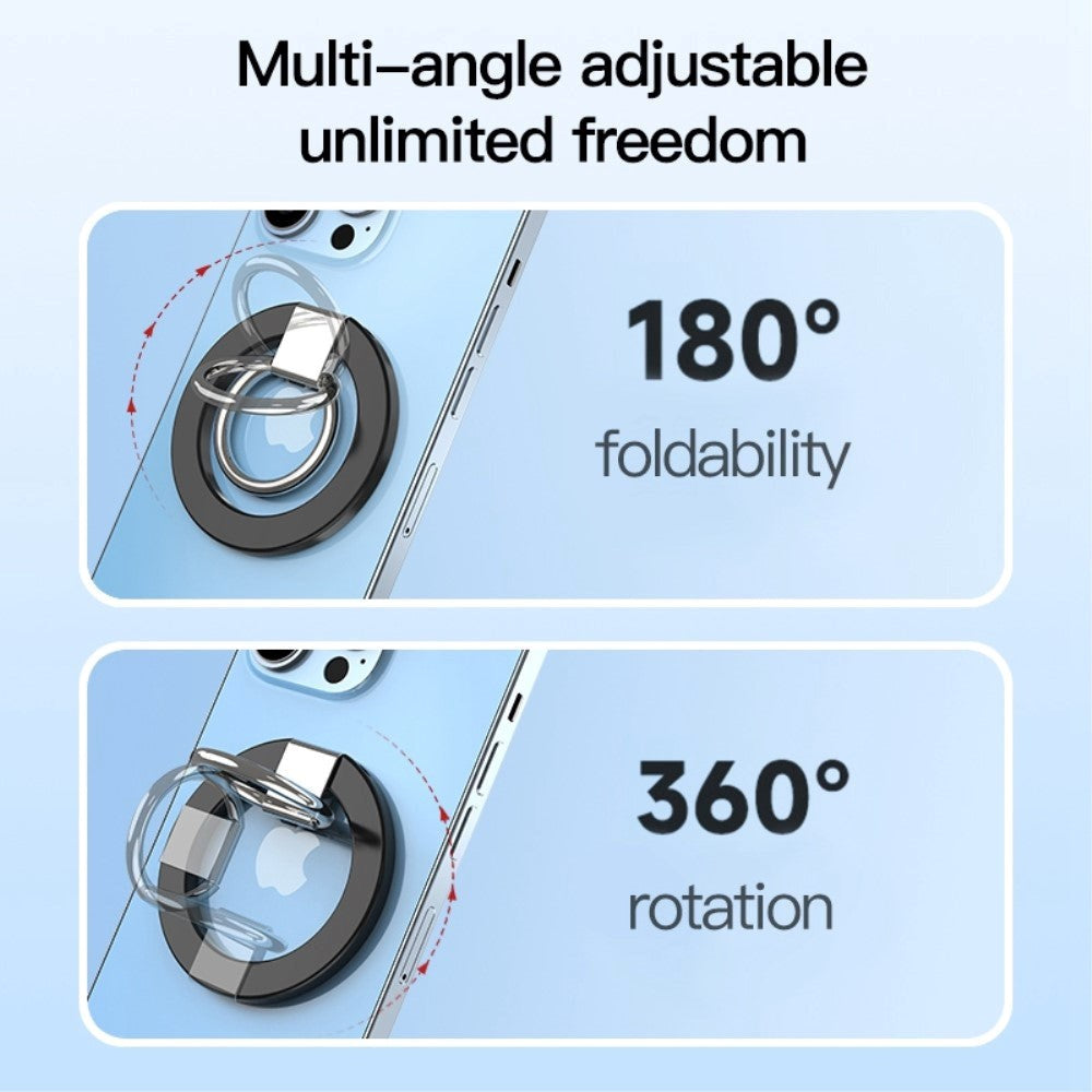 Magnetisk Fingerringstativ - MagSafe-Kompatibel - Svart