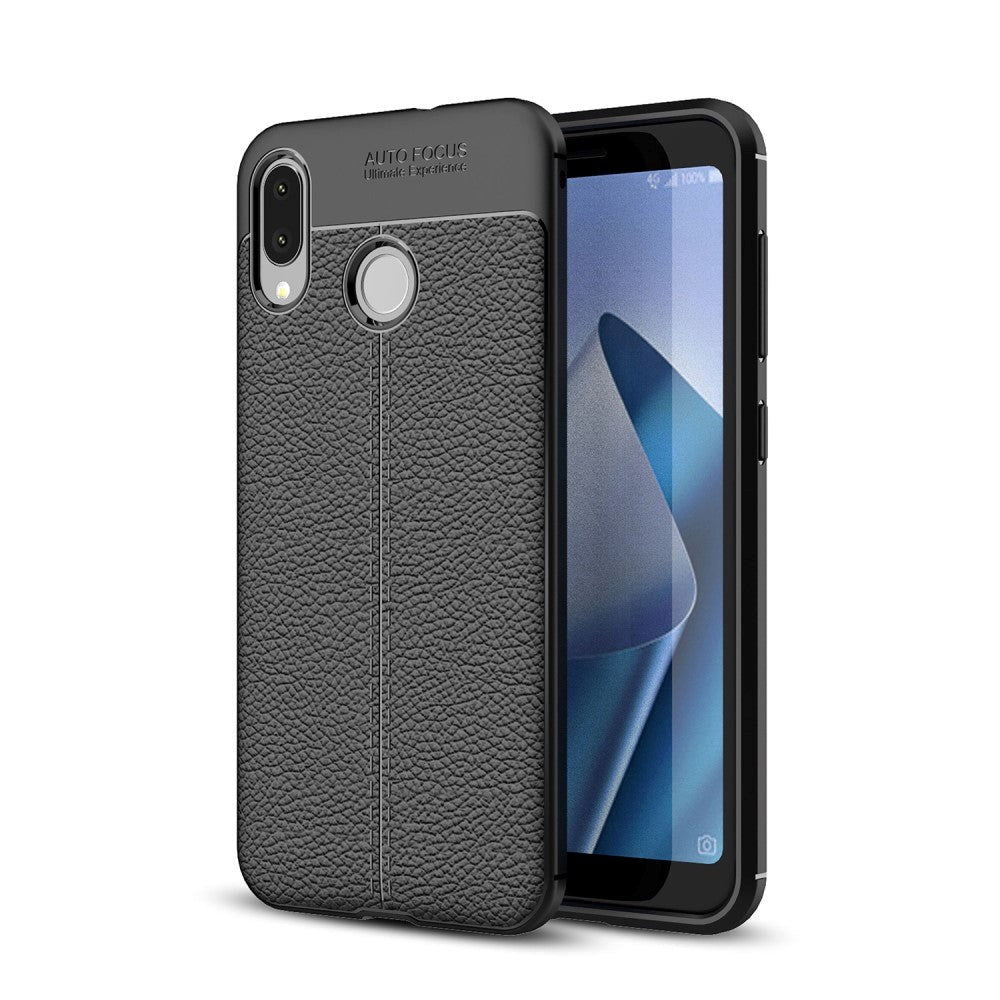 Asus Zenfone Max M1 ZB555KL Litchi Grain Fleksibelt Deksel Svart