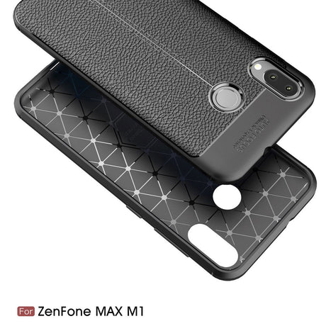 Asus Zenfone Max M1 ZB555KL Litchi Grain Fleksibelt Deksel Svart