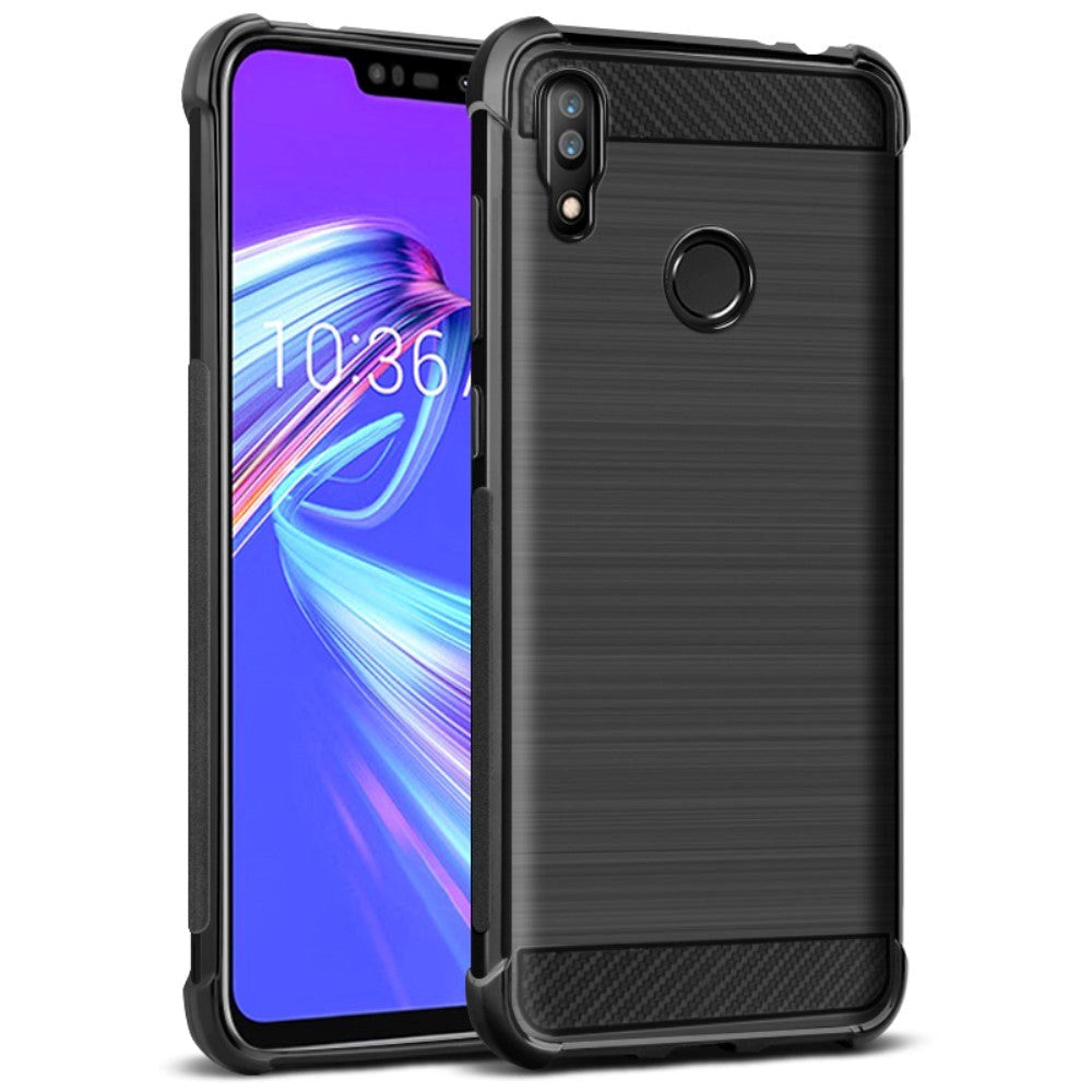 Asus Zenfone Max (M2) ZB633KL IMAK Carbon Fiber Plastik Deksel Svart