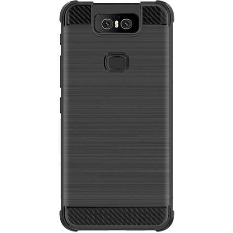 Asus Zenfone 6 (ZS630KL) IMAK Carbon Fiber Plastik Deksel Svart