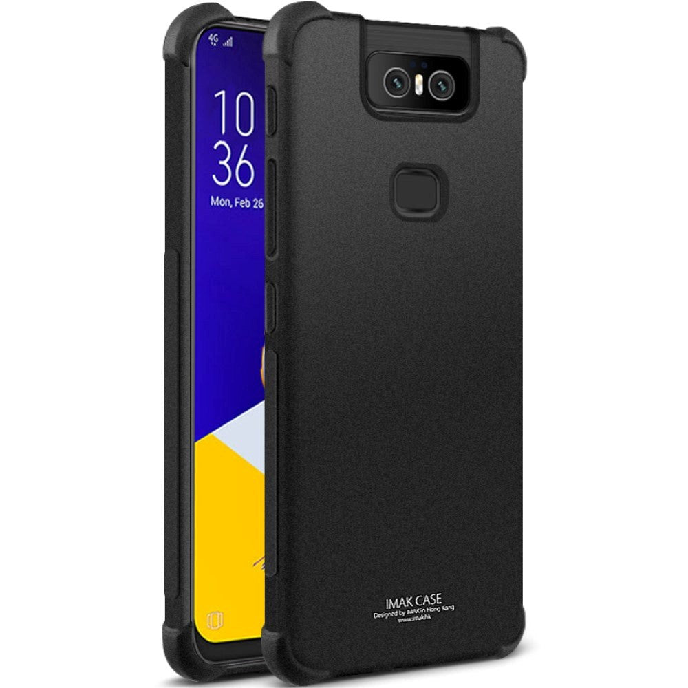 Asus Zenfone 6 (ZS630KL) IMAK Fleksibel Deksel -og Skjermbeskytter - Mat Svart