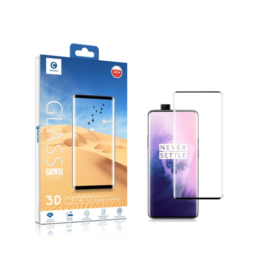 OnePlus 7 Pro Herdet Glass m. Svarte Kanter