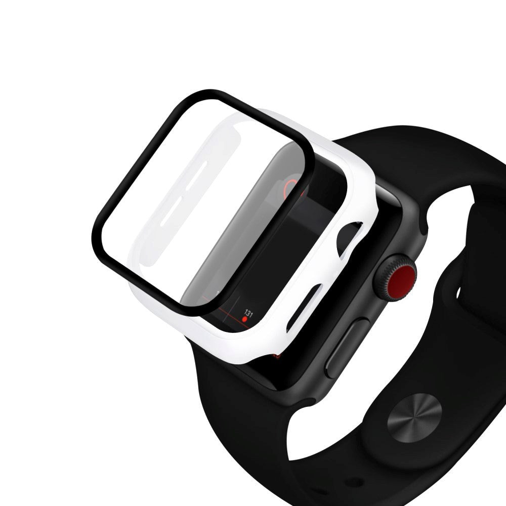 Apple Watch SE/6/5/4 (40mm) 360° Herdet Glass + Deksel Beskyttelse - Hvit