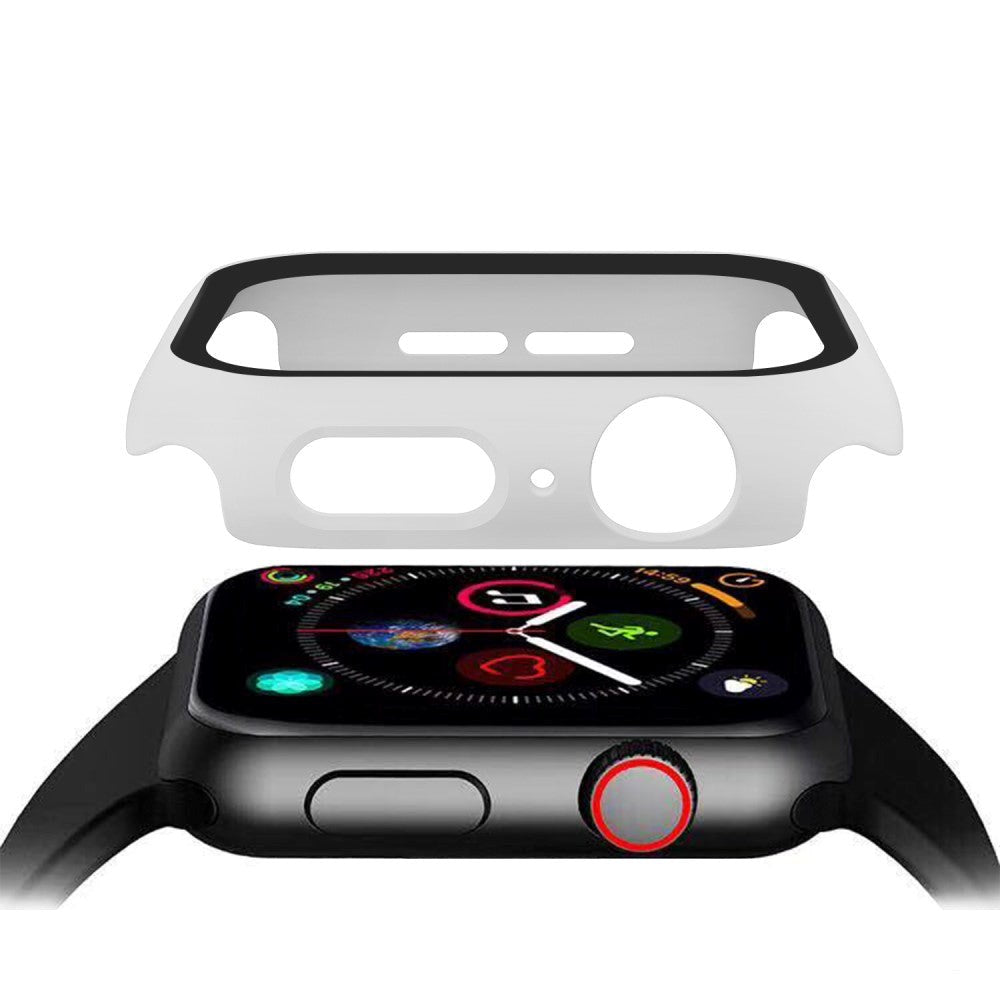 Apple Watch SE/6/5/4 (40mm) 360° Herdet Glass + Deksel Beskyttelse - Hvit