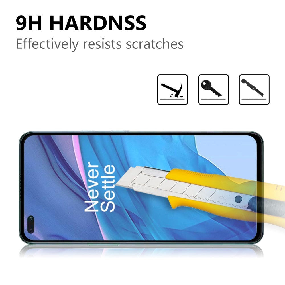 OnePlus Nord Herdet Glass - Case Friendly - Skjermbeskytter - Svart Ramme