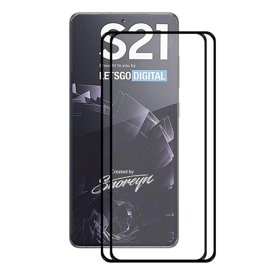 Samsung Galaxy S21 HAT PRINCE Herdet glass 2-pakning - Full Fit - Svart ramme