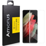 Samsung Galaxy S22 Ultra AMORUS Nano Optics med Flydende UV Skjermbeskytter i Herdet Glass - Gennemsigtig