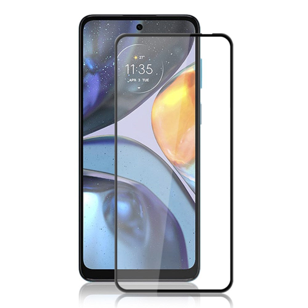 Motorola Moto G22 Full Fit Herdet Skjermbeskyttelsesglass - Gjennomsiktig / Svart