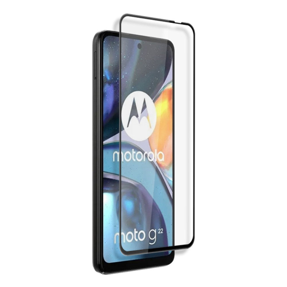 Motorola Moto G22 Full Fit Herdet Skjermbeskyttelsesglass - Gjennomsiktig / Svart