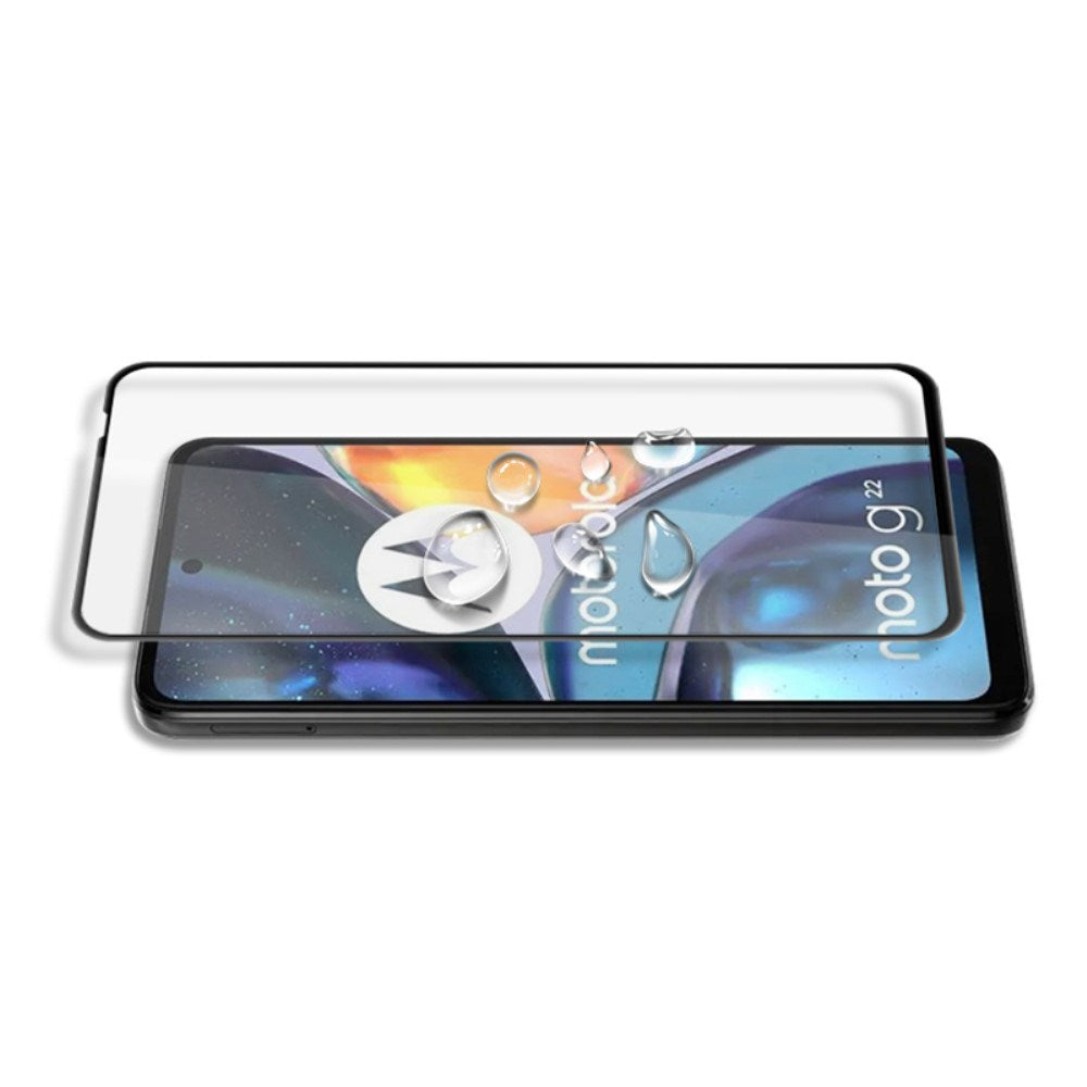 Motorola Moto G22 Full Fit Herdet Skjermbeskyttelsesglass - Gjennomsiktig / Svart