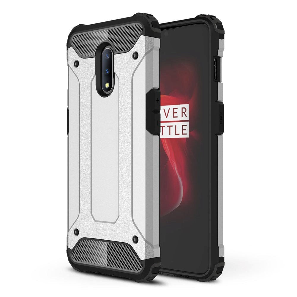 OnePlus 7 Armor Guard Hardt Plastdeksel - Sølv