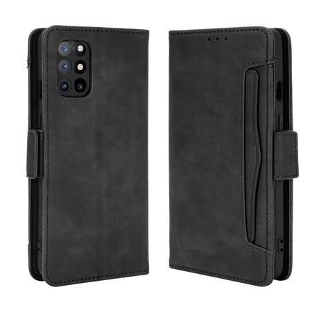 OnePlus 8T Blankt PU Skinndeksel m. Stor Lommebok - Sort