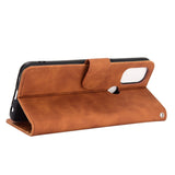 EIDERWOOD OnePlus Nord N10 Kunstskinn Flip Deksel m. Kortholder & Ståfunksjon - Brun